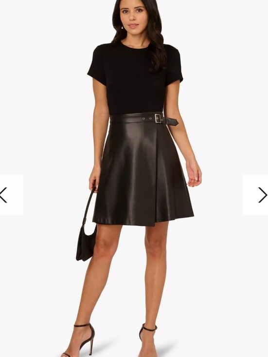 Adrianna Papell Dresses & Skirts - Adrianna Papell Ponte Faux Leather Dress, Black